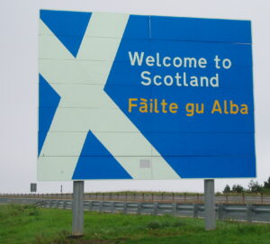 Welcome to Scotland sign 