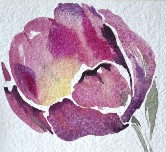 Yulia Chubotin watercolor tulip 