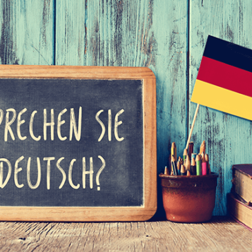 German words written on a chalkboard 