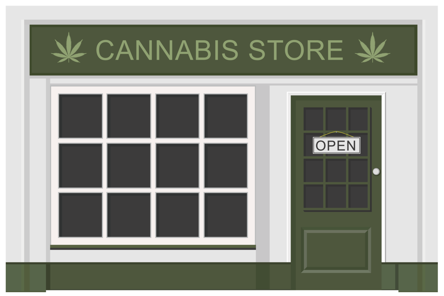 Pot Shop open sign illustration